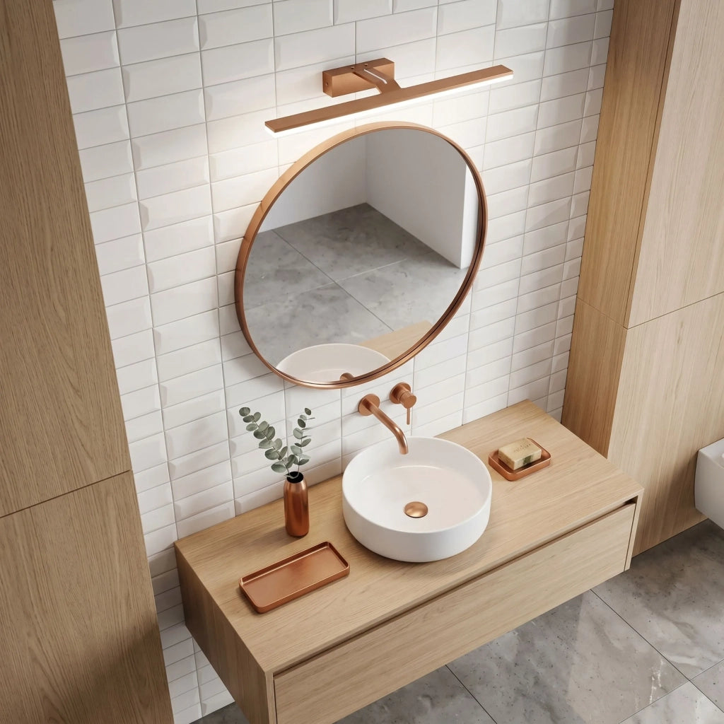 Applique Da Bagno Led Swe013-1w 43cm Brush Copper