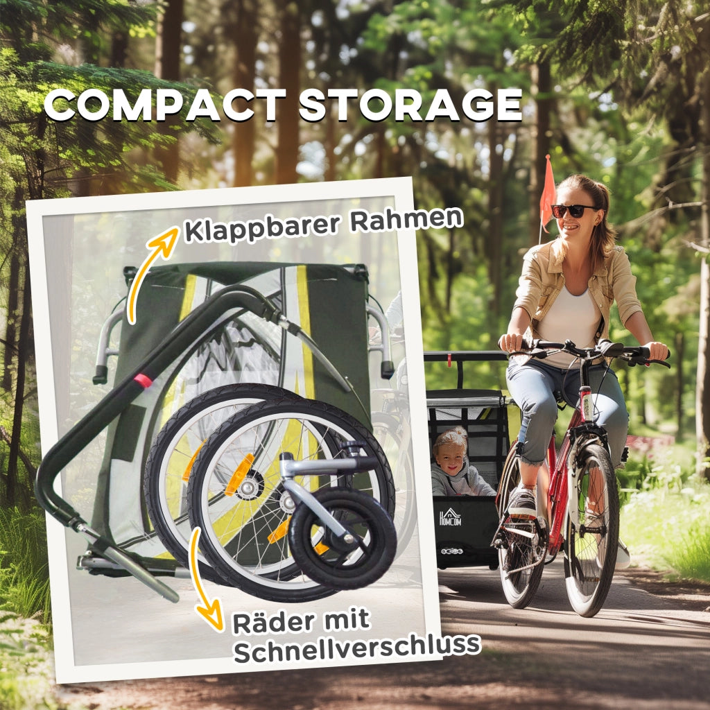 Carrello per Bicicletta 2 in 1 per Bambini ¨C Zephmum ¨C Giallo