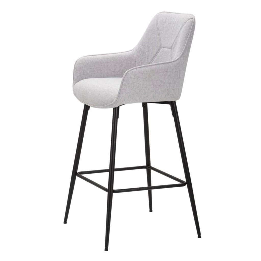 Set di 2 Sgabelli Alti VKH434, Grigio, Metallo, 55x55x109 cm