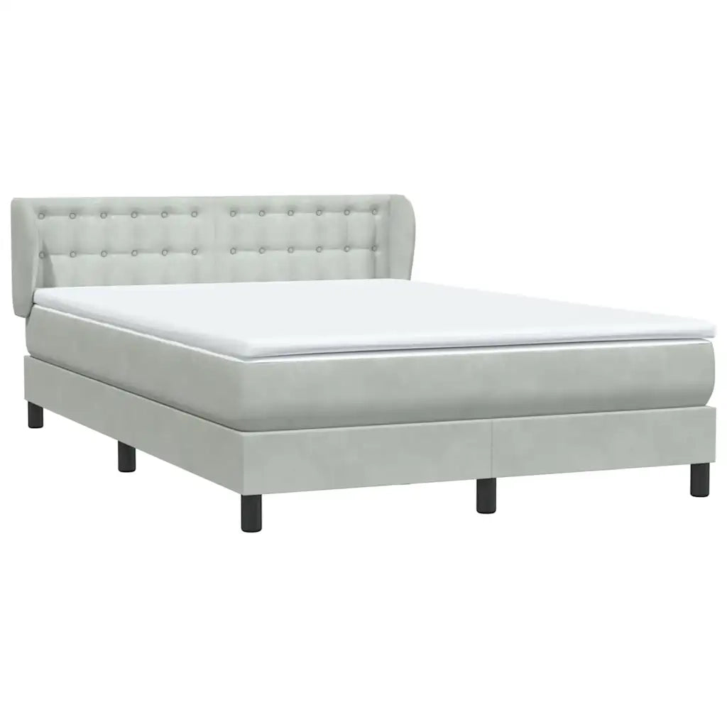 Giroletto a Molle con Materasso Grigio Chiaro 160x210cm Velluto 3317865