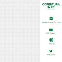 Mini Serra da Giardino con 2 Finestre 119x60x60 cm Copertura PVC Anti-UV Bianco