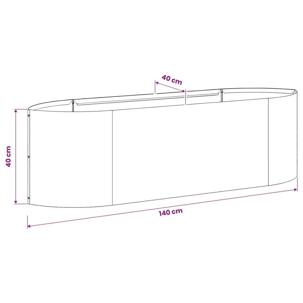 Letto rialzato da giardino Acciaio Inox 140 x 40 x 40 cm 8011716