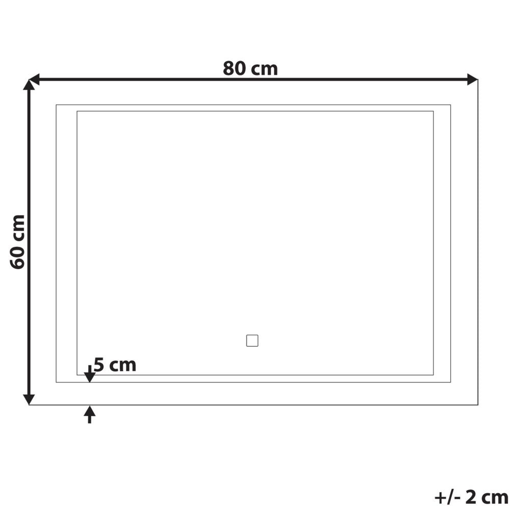 Specchio LED da parete sospeso 60 x 80 cm rettangolare moderno vintage bagno glamour trucco vanità camera da letto