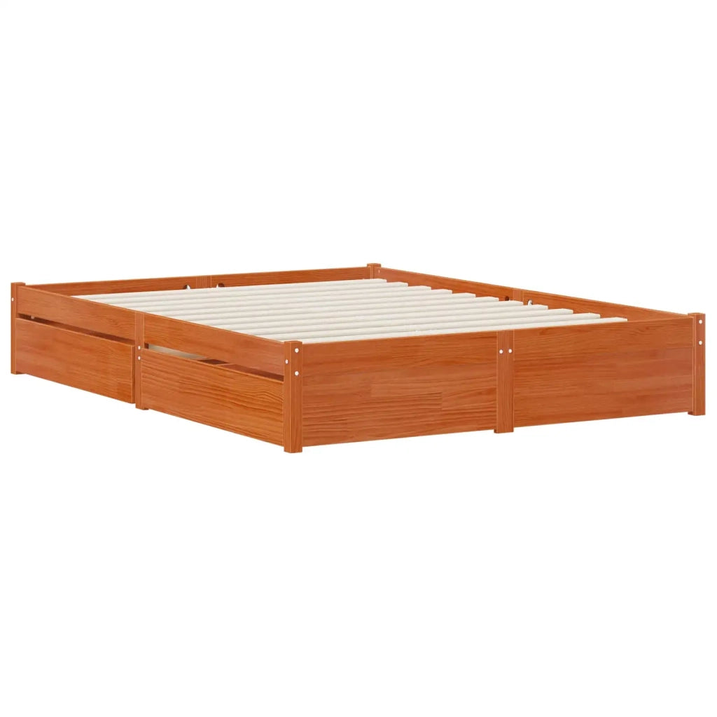 Letto da camera | Struttura del letto con cassetto Legno di Pino Massello