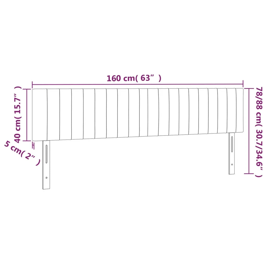 Testiera Nera 160x5x78/88 cm in Tessuto 346258