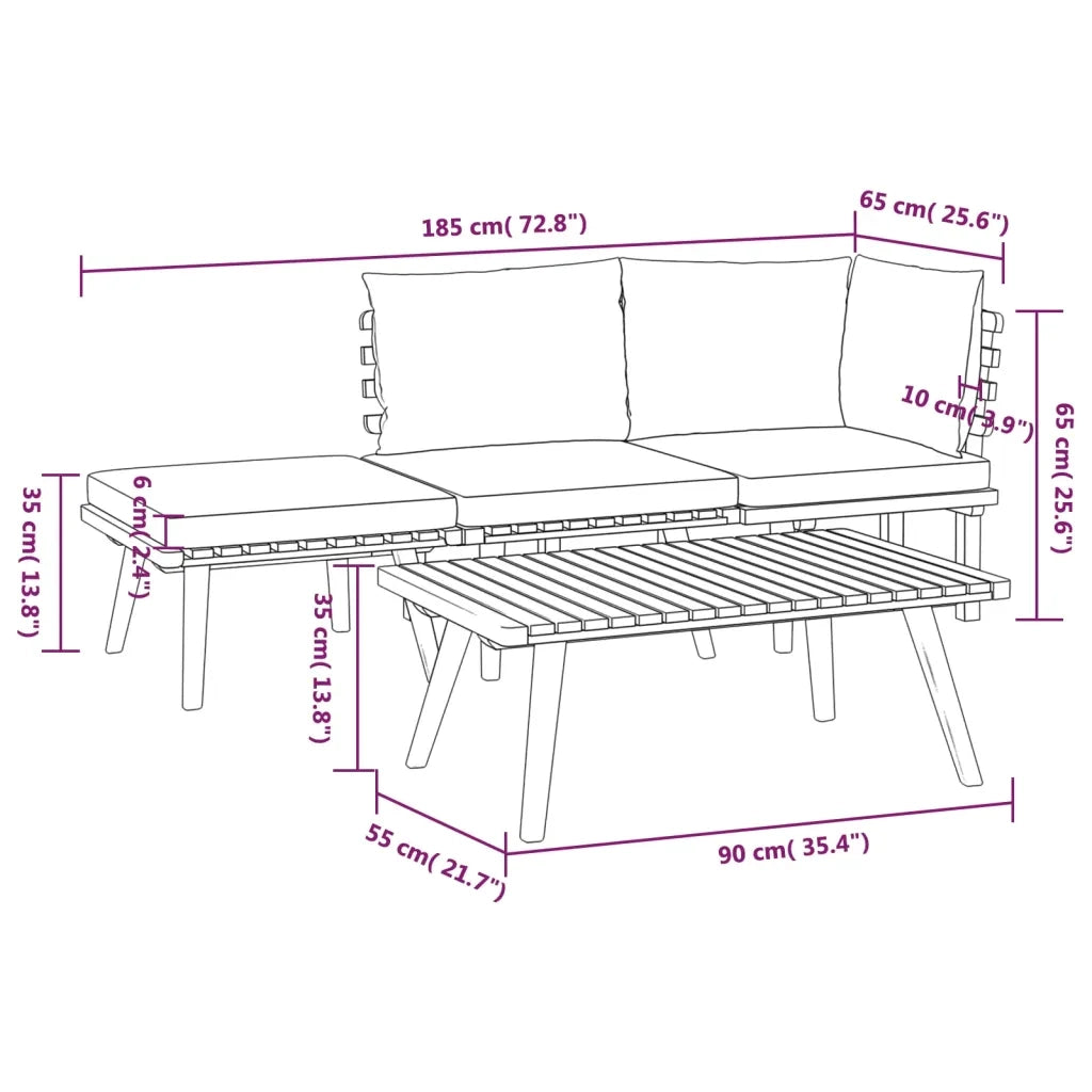 Set Divani da Giardino 4 pz | Set Salotto da Giardino con Cuscini in Massello di Acacia