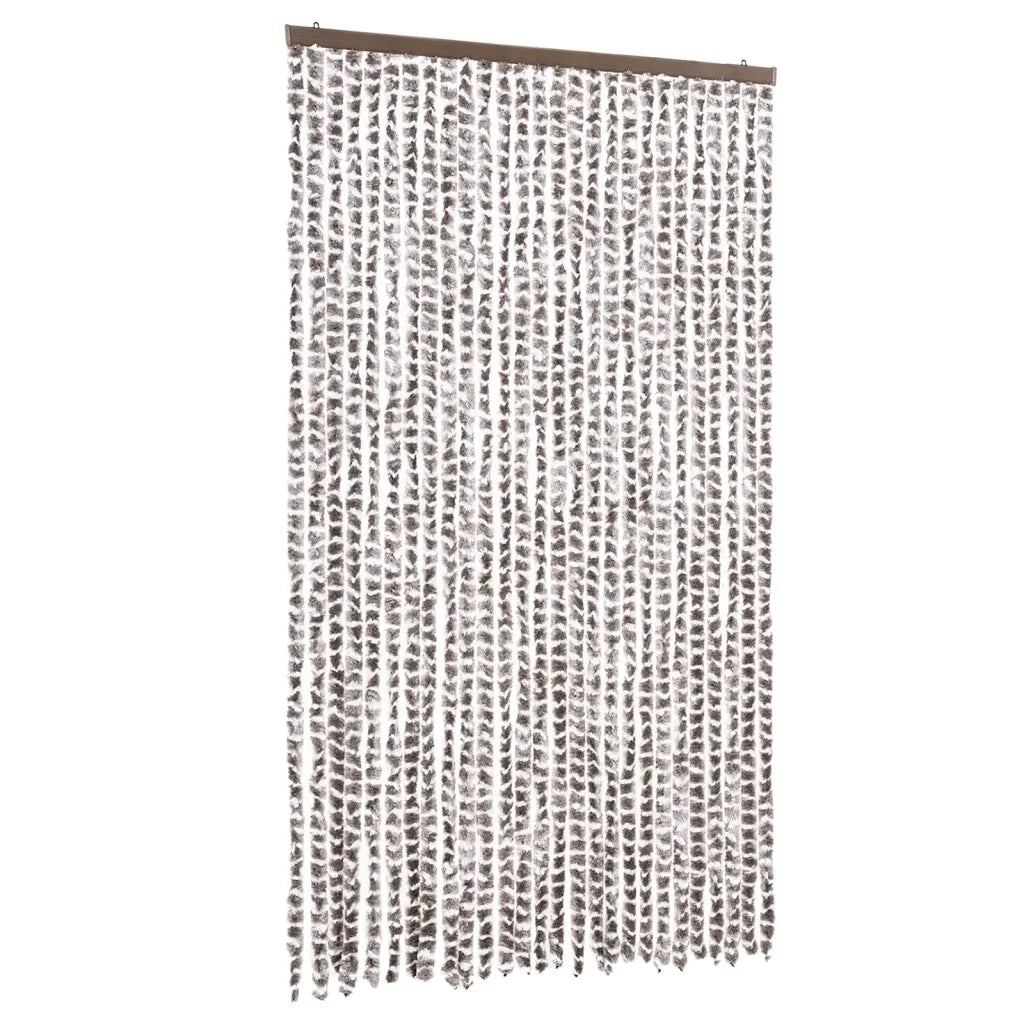 Tenda Antimosche-Zanzariera Tortora e Bianca 118x220 cm in Ciniglia