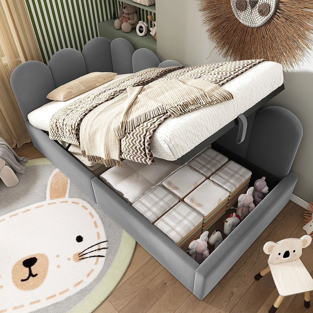 Daybed-Xylo-90x190 cm-idraulico, metallo, velluto grigio