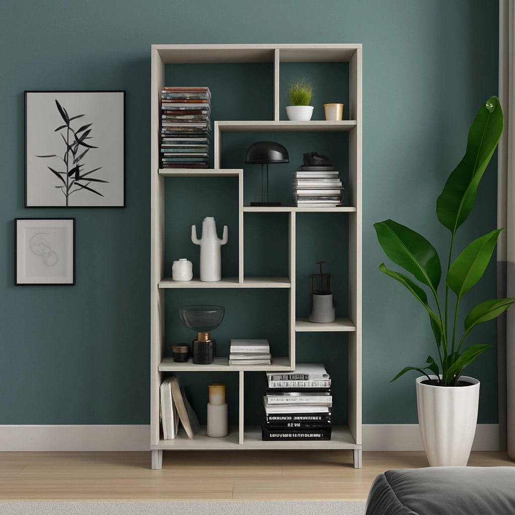 Biblioteca Veniano, Libreria 8 Ripiani, 68x25x161h cm Grigio