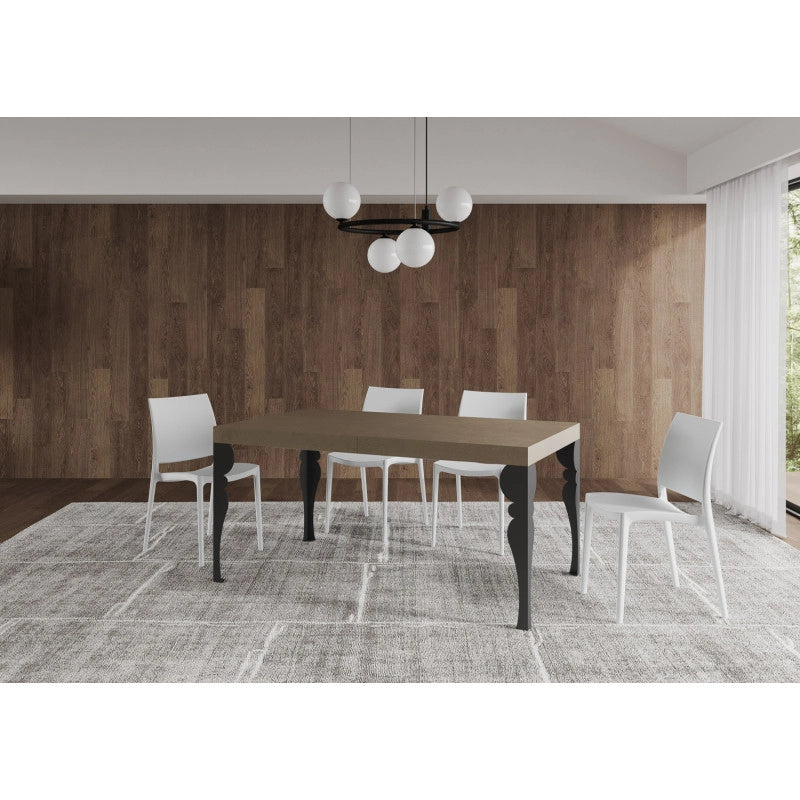 Tavolo allungabile 160/244x80 cm Paxon telaio Antracite - Tortora