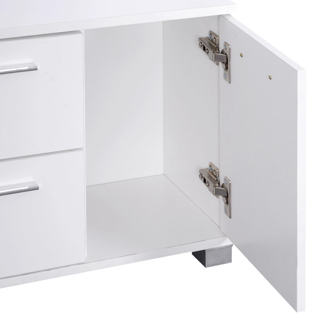Mobile da Ingresso con Specchio e Appendiabiti ¨C Xylo ¨C Bianco con 3 Ganci 2 Cassetti