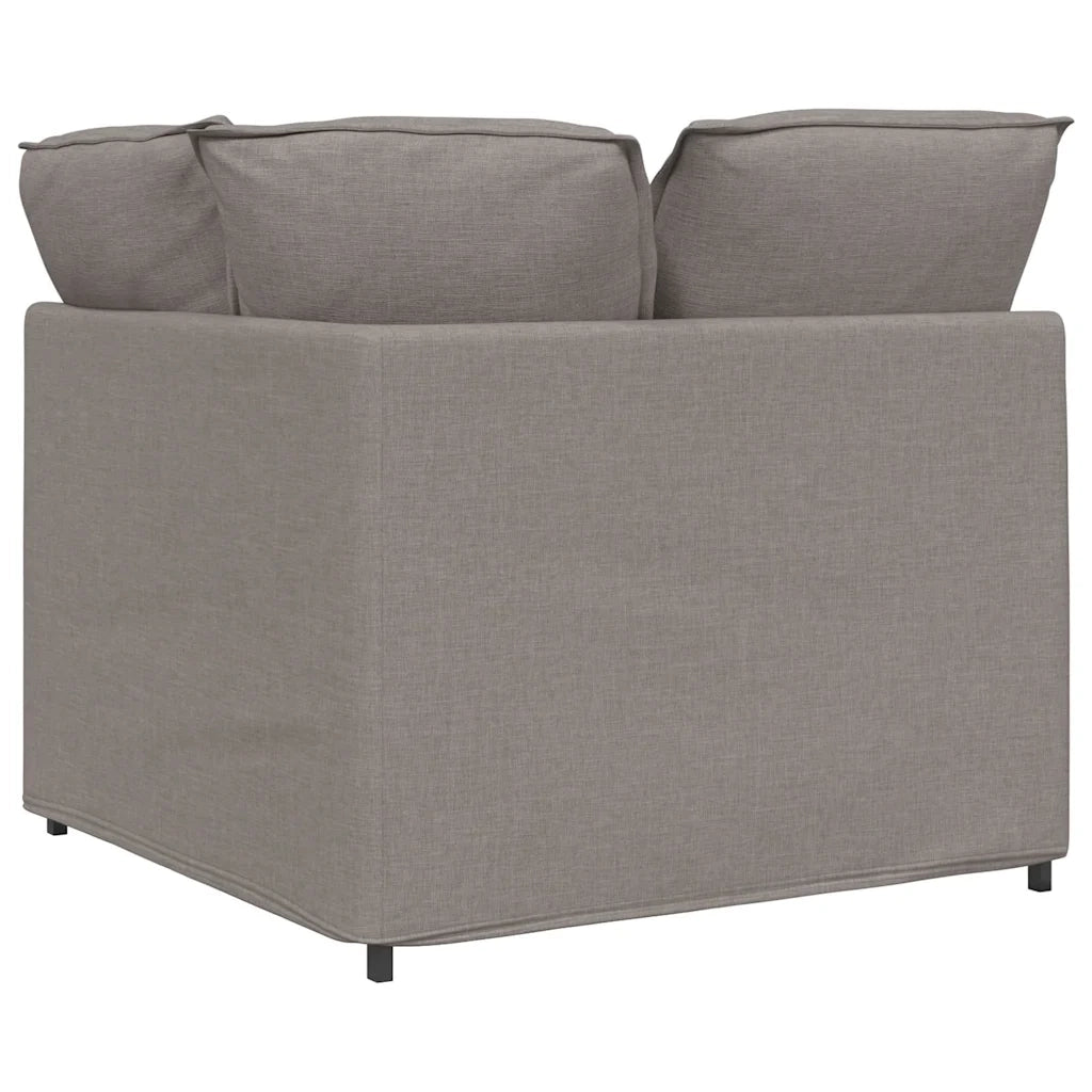 Divano da Giardino-Modulo Angolare Divano Modulare con Cuscini Tortora 100 cm