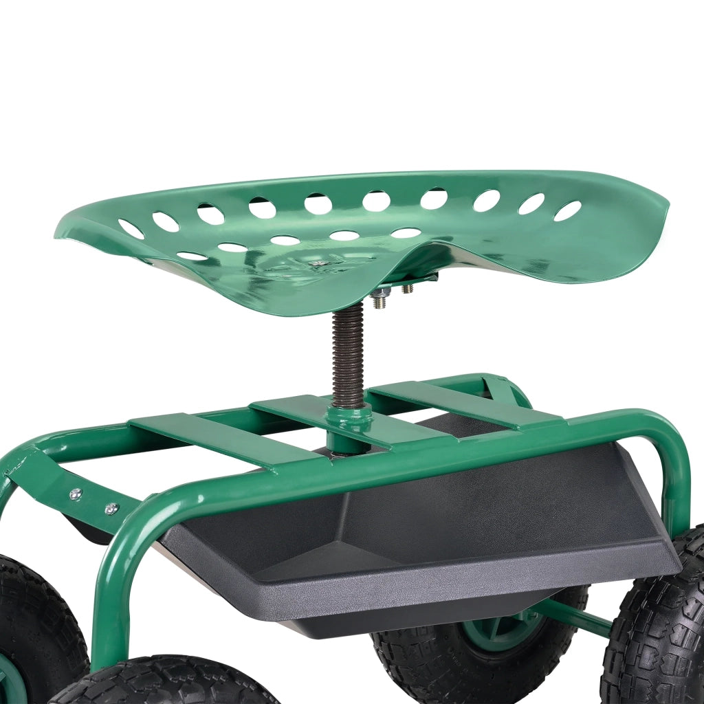 Sedile da lavoro da giardino con ruote portata fino a 135 kg verde 81 x 45 x 54 cm 03_0008806