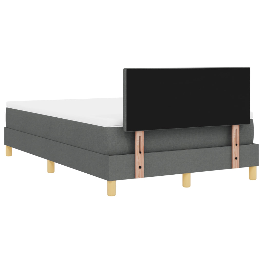 Letto con Rete a Molla con Materasso Grigio Scuro 120x190 cm Tessuto