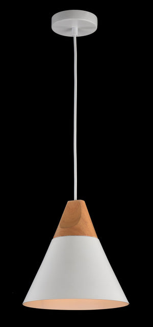 Lampada pendente Pendant in Metallo e Legno Bicones Bianco