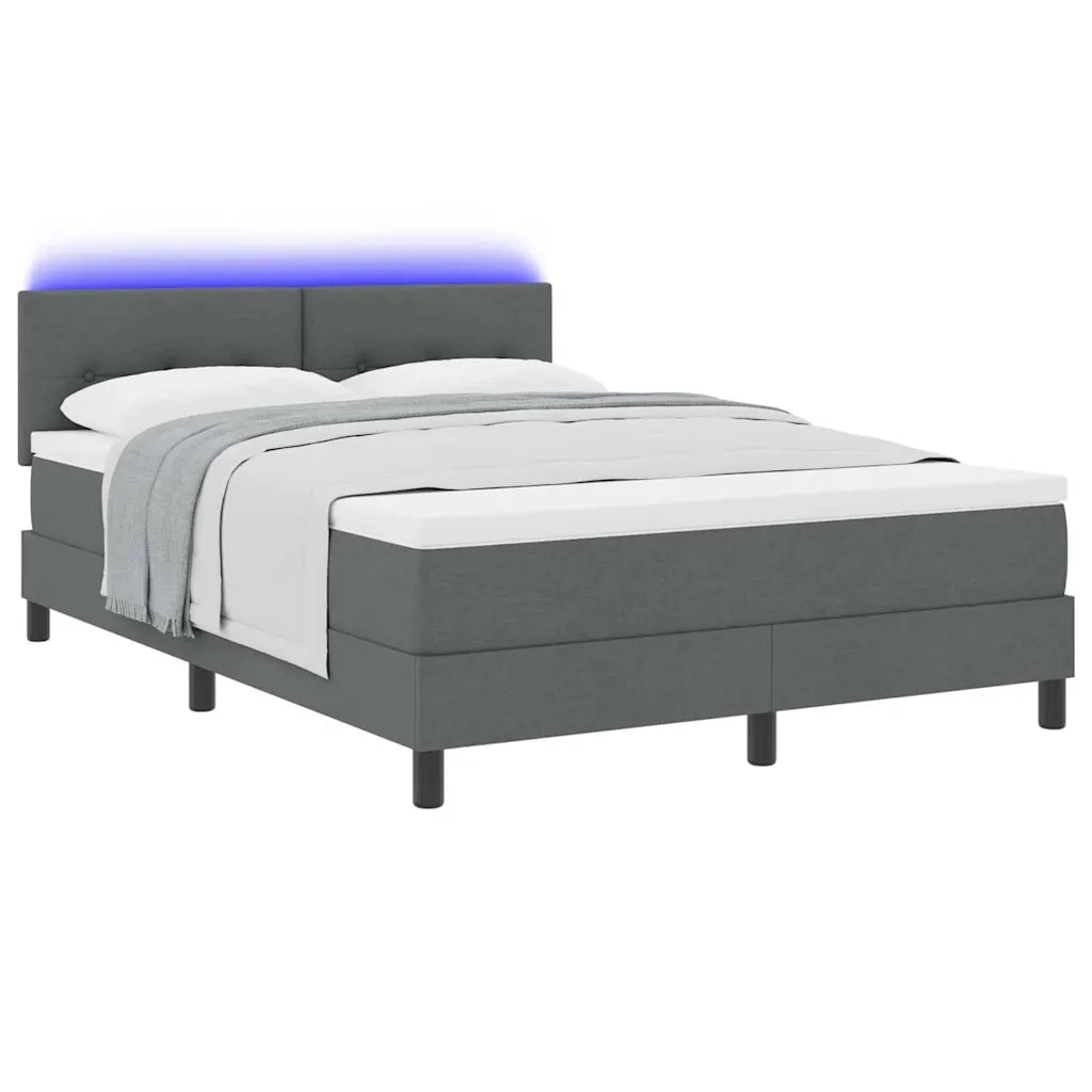 Letto a molle con materasso Grigio scuro 140 x 190 cm Tessuto