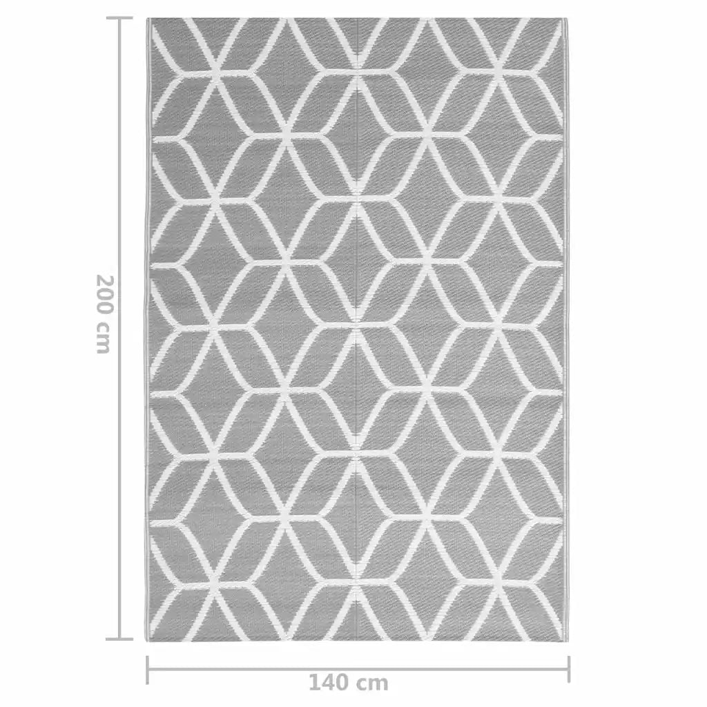 Tappeto da Esterno ARAKIL Grigio 140x200 cm in PP 317010