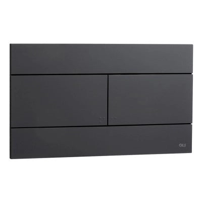 Placca cassetta wc Oli74 Plus slim in ABS nero Matt con doppio scarico