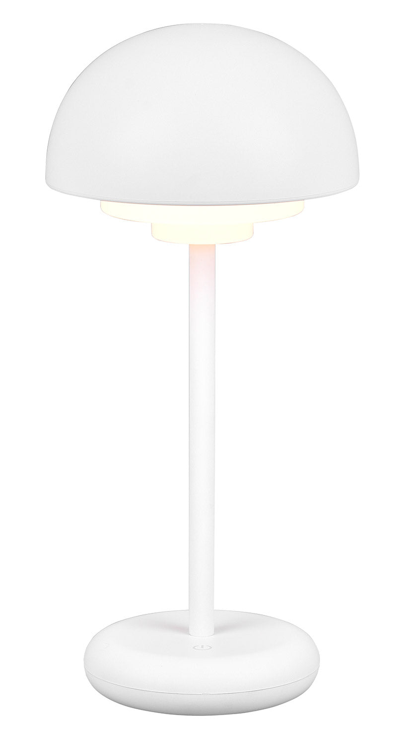 Lampada da Tavolo da Esterno a LED in Plastica Bianco Opaco
