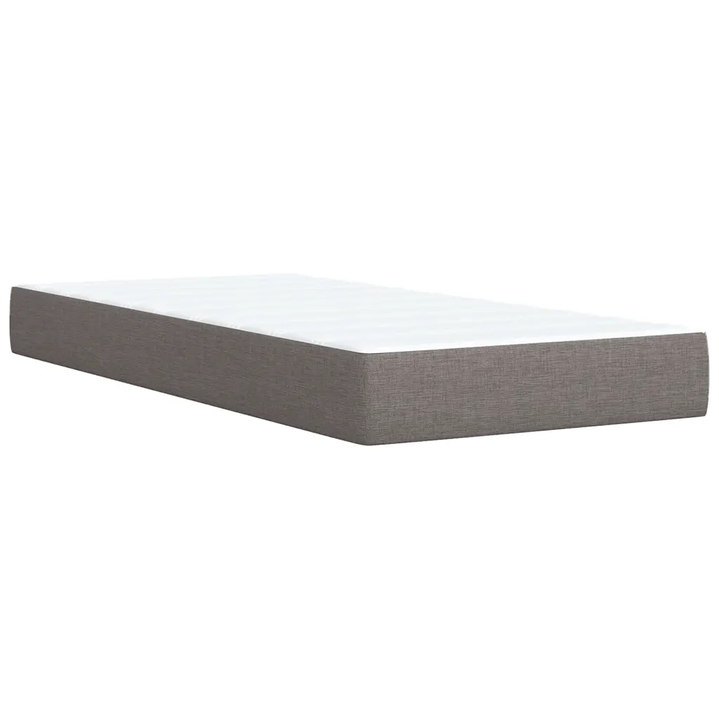 Letto singolo | Letto per adulti | Giroletto a Molle con Materasso Tortora 80x200 cm inTessuto