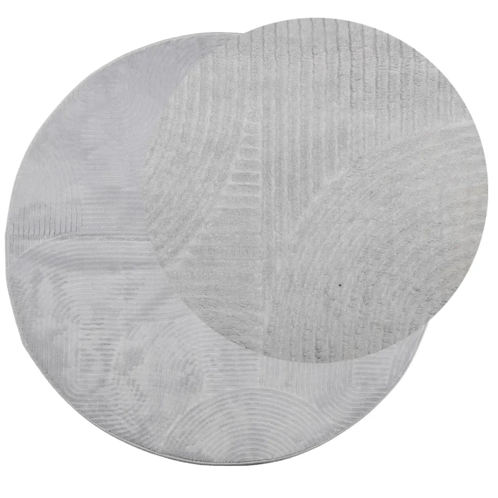 Tappeto IZA a Pelo Corto con Aspetto Scandinavo Grigio Ã˜ 100 cm