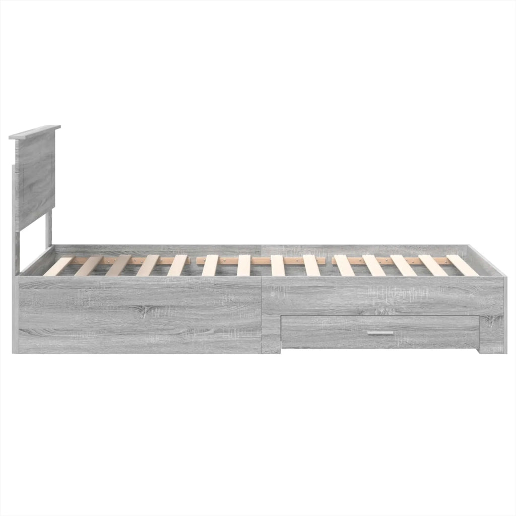Struttura del letto Grigio Sonoma e Argento 75 x 190 cm 3408331