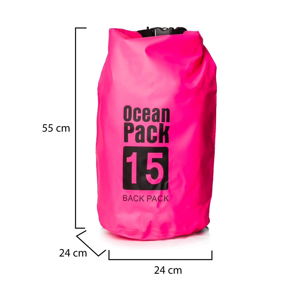 Semarese, Borsa Impermeabile Capacità 15 lt, Rosa Fuxia