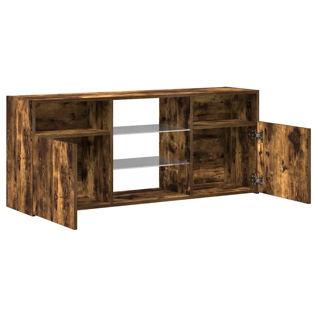 Mobile Porta TV con Luci LED Rovere Fumo 120x30x50 cm cod mxl 16431