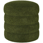 Pouf rotondo ¨C zephmum ¨C verde, in tessuto peluche, 40x45 cm