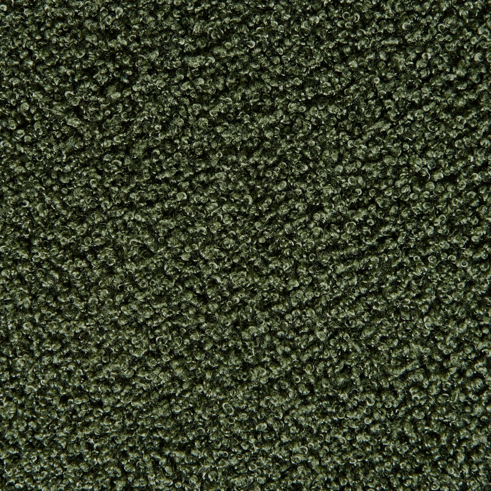 Poltrona con schienale curvo in tessuto bouclé verde base girevole 360° Art Deco dorato