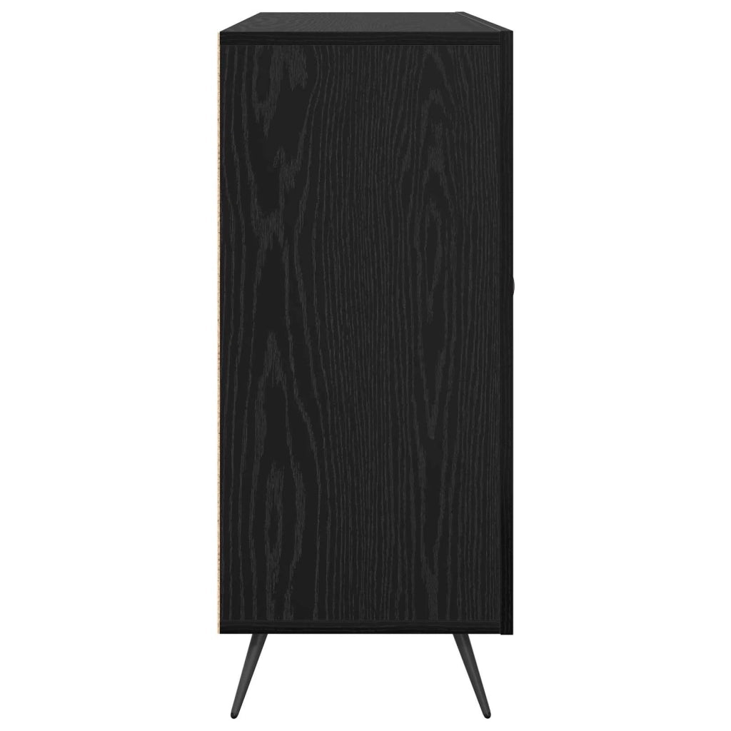 Credenza Rovere Nero 89,5 x 34 x 80 cm Legno multistrato