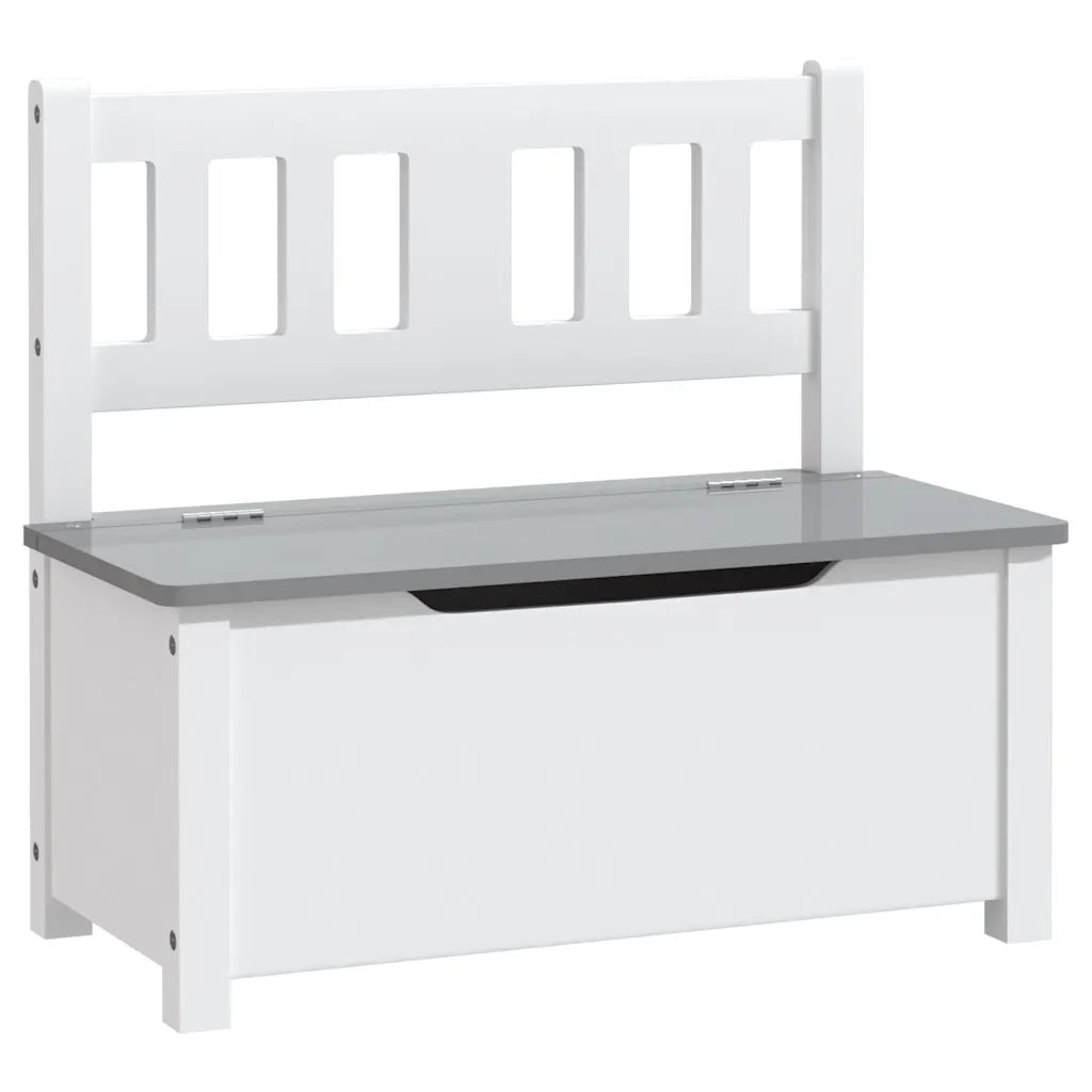 Cassapanca per Bambini Bianca e Grigia 60x30x55 cm in MDF CFW9020994
