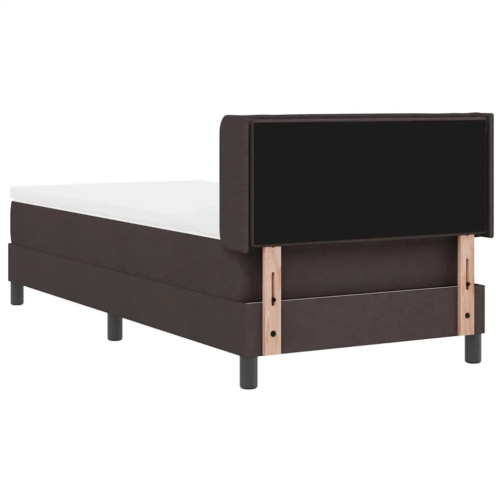 Letto a molle con testiera Marrone Scuro 190 x 90 cm Tessuto 3341016