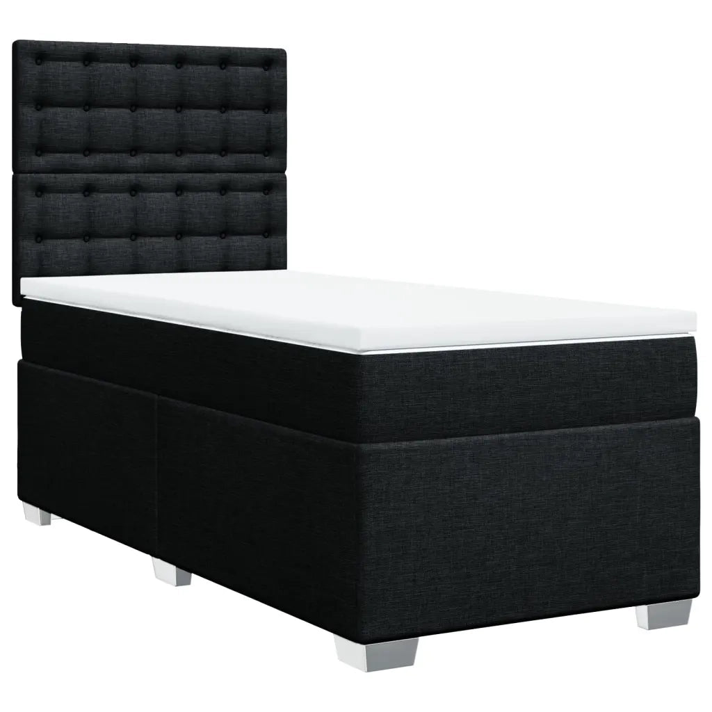 Giroletto a Molle con Materasso Nero 100x200 cm in Tessuto 3292715