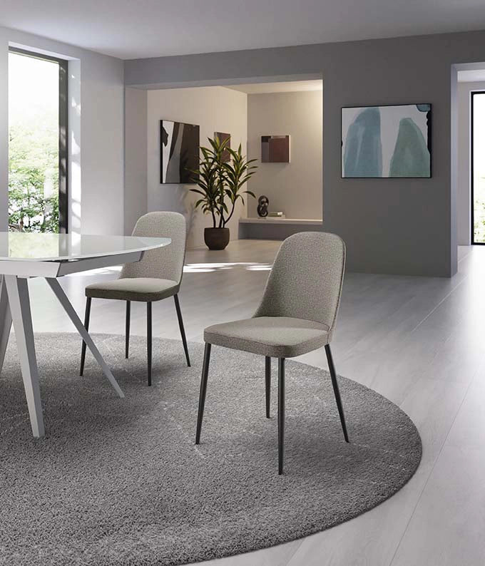 Tamara - Sedia in tessuto grigio scuro 4 pz