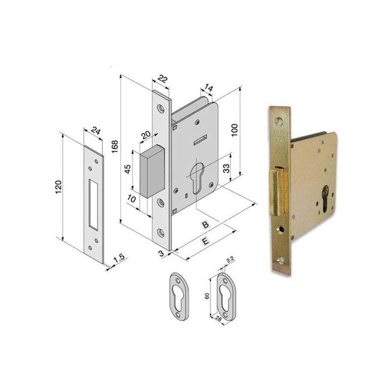 Serratura Inf.Legno 020.40.00.0 Welka