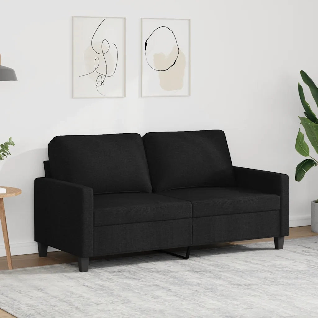 Divano a 2 Posti Nero 120 cm in Tessuto 359167