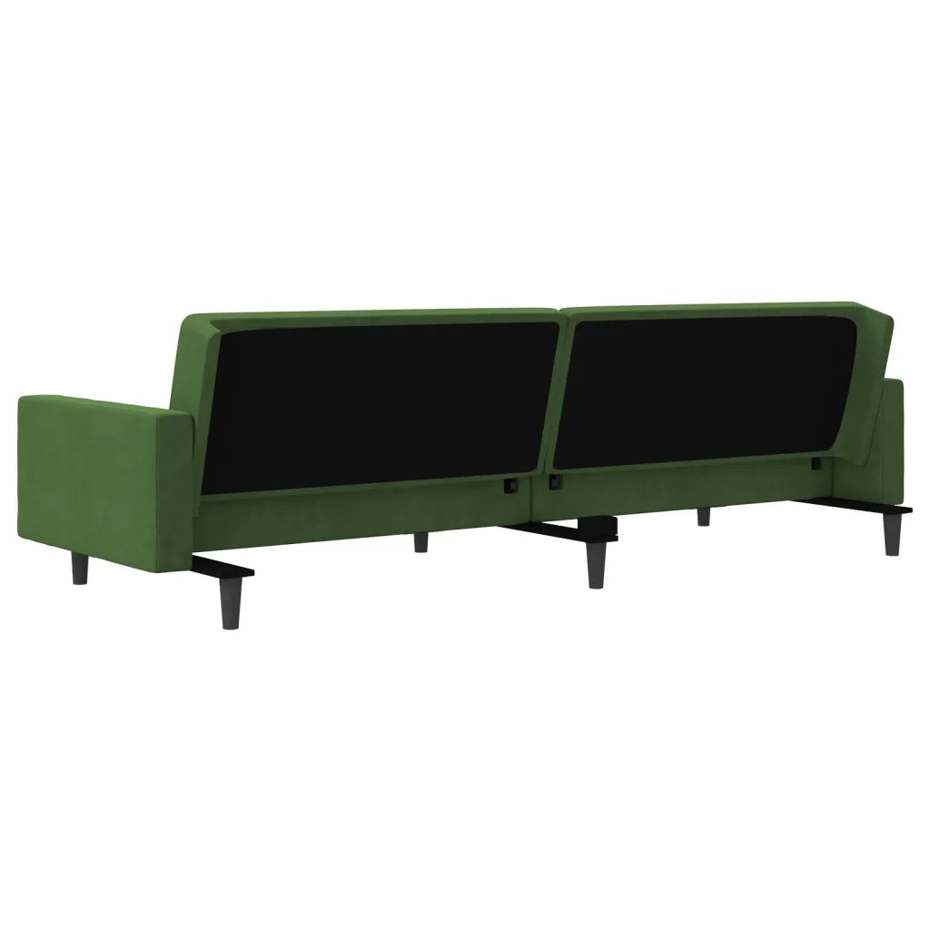 Divano letto | Sof¨¤ letto | Letto singolo a 2 Posti con 2 Cuscini Verde Scuro in Velluto