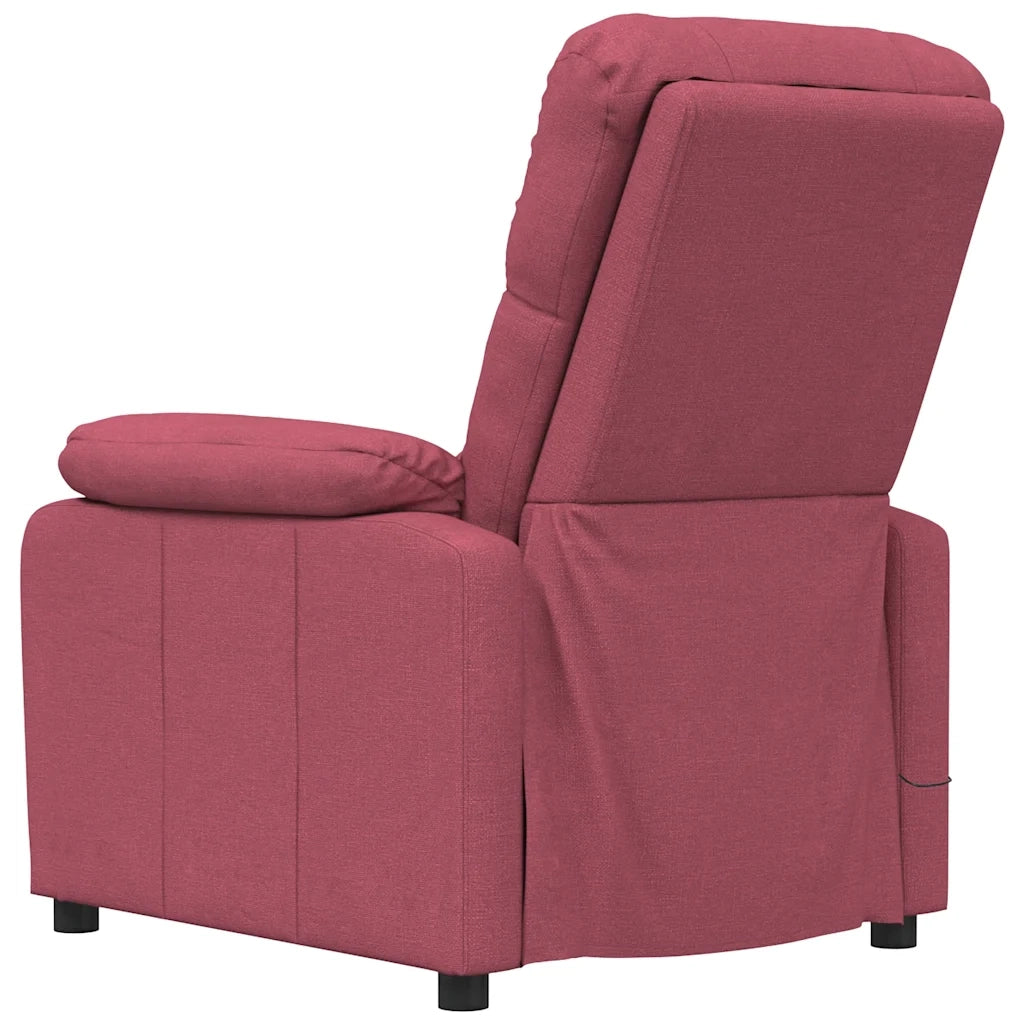 Poltrona Massaggiante Reclinabile Rosso Vino in Tessuto cod mxl 32438