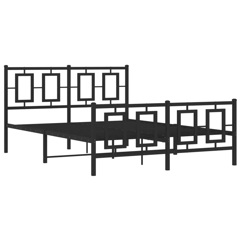 Giroletto con Testiera e Pediera Metallo Nero 135x190 cmcod mxl 112291