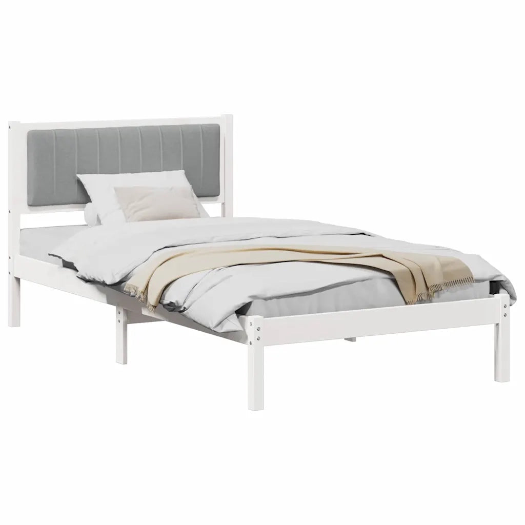 Letto con Testiera Rivestita Grigio chiaro 100 x 200 cm 878283