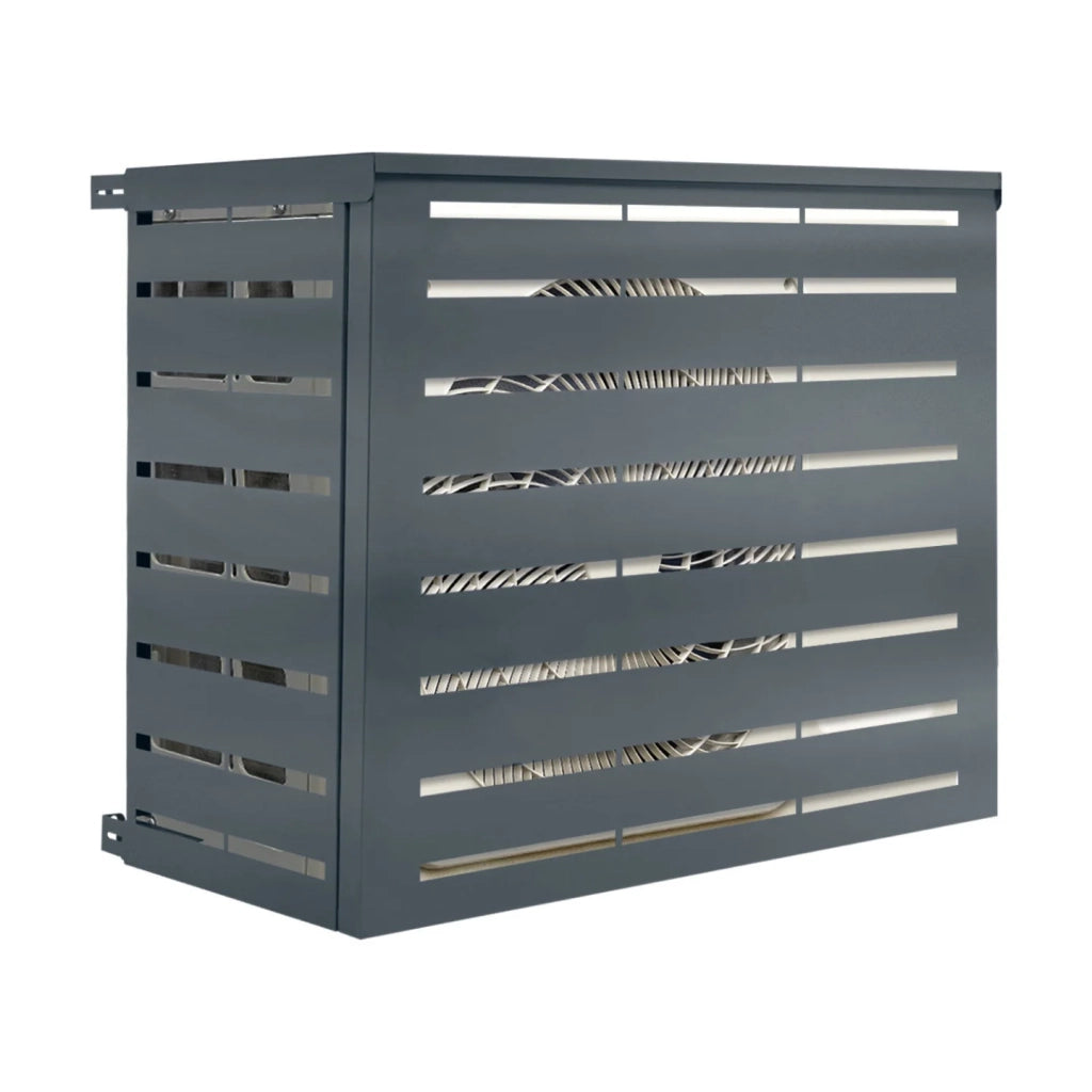IDMarket - Coperchio per condizionatore in metallo grigio antracite per unità esterna 95 x 50 x 80 cm