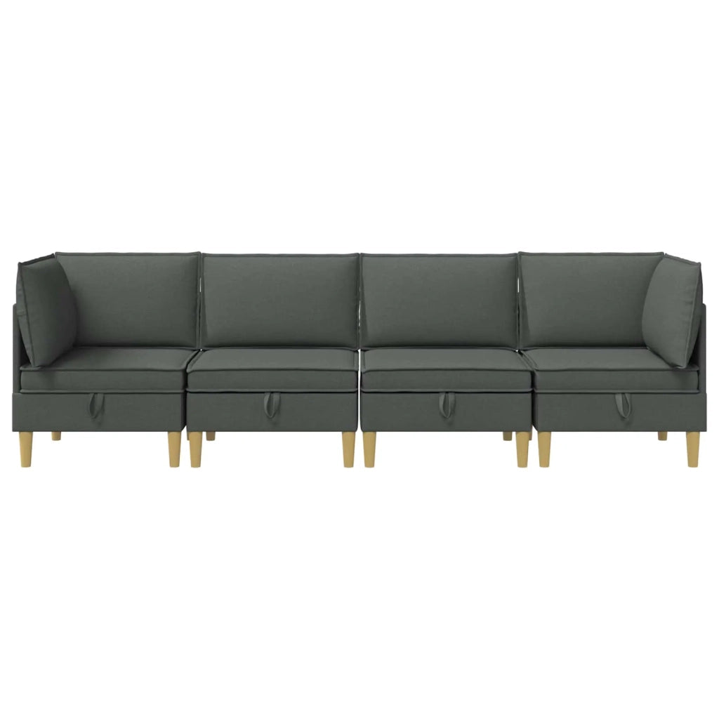 Set di mobili per il soggiorno 4 pcs Grigio Scuro Tessuto 3413679