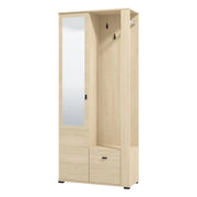 Vique, Mobile da Ingresso Specchio Incluso, 87x36x197h cm Marrone Rovere