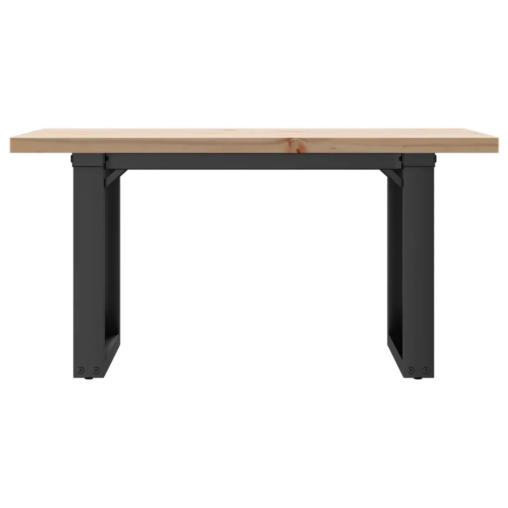 Tavolino Salotto Telaio a O 80x50x40,5cm Legno Pino e Acciaio