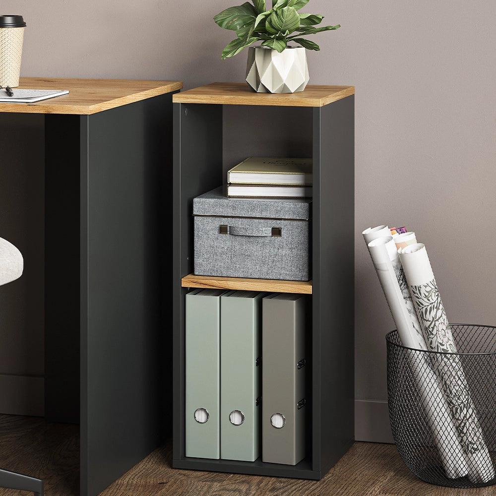 Vicco Libreria Antracite/quercia dorata 30 x 74 cm con 2 scomparti aperti