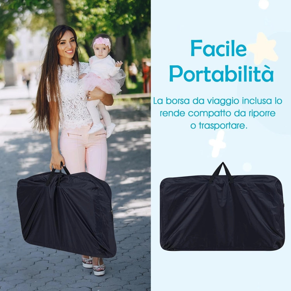 Culla Neonato, Culla Co-Sleeper Regolabile in Altezza a 7 Livelli, Ruote Bloccabili, Cesto Portaoggetti, Materasso e Baldacchino, Lettino Portatile e Pieghevole per Neonati 0-6 Mesi (Grigio)