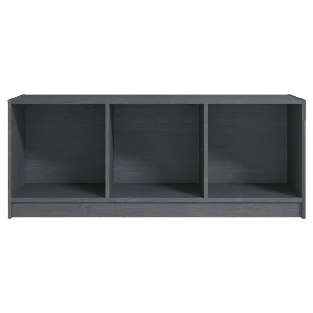 Mobile Porta TV Grigio 104x33x41 cm in Legno Massello di Pino 809962