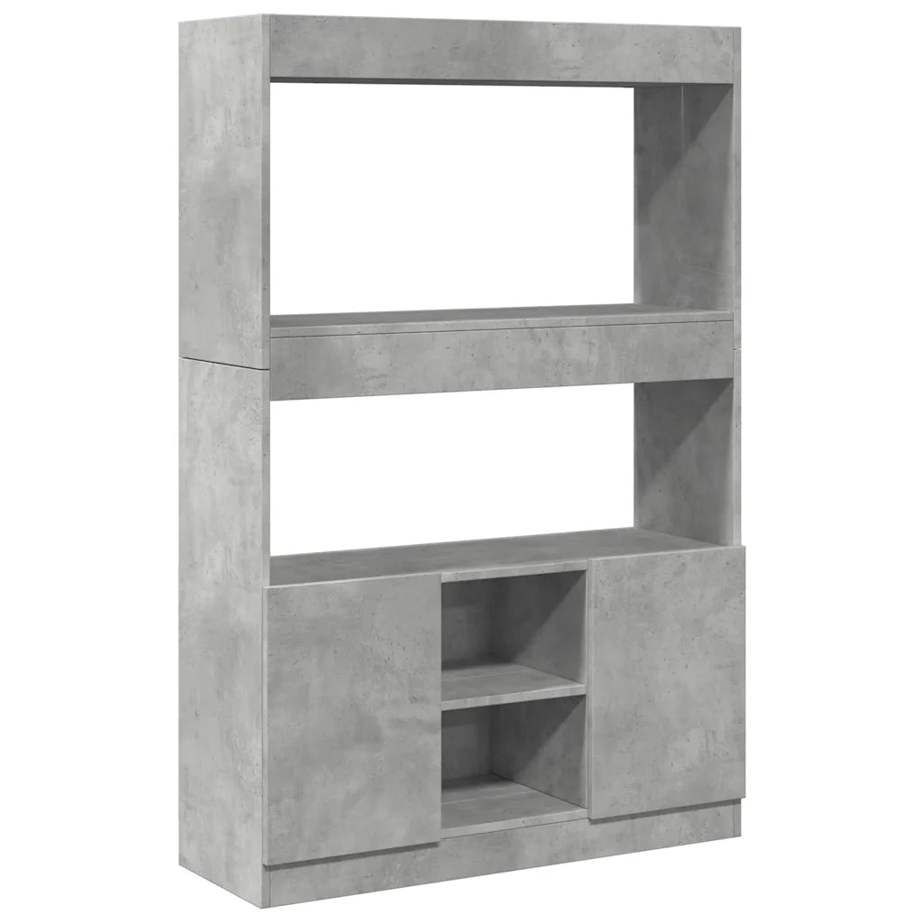 Credenza | Madia | Buffet da pranzo | Armadio da pranzo Grigio Cemento 92x33x140 cm in Legno Multistrato
