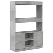 Credenza | Madia | Buffet da pranzo | Armadio da pranzo Grigio Cemento 92x33x140 cm in Legno Multistrato